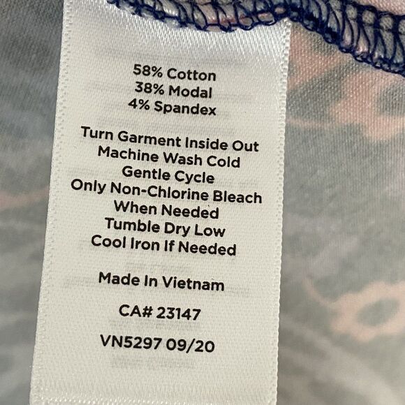 Talbots Paisley Maxi Dress Sz XL Blue Pink Knit Jersey V-Neck Sleeveless Stretch - Picture 6 of 7